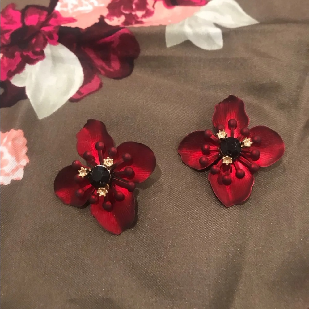 Floral Stud Statement Earrings